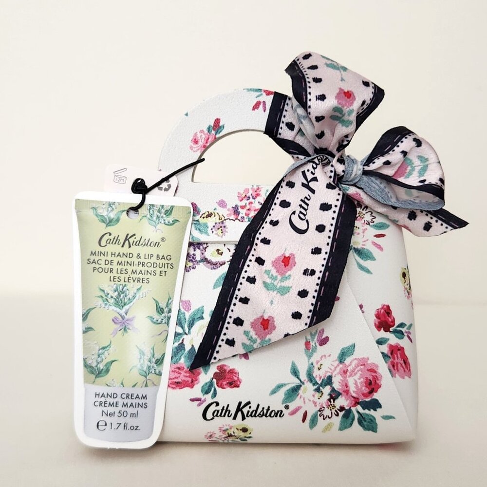 Cath Kidston Mini Hand Cream & Lip Balm Bag - Floral Pattern - New w/Tag